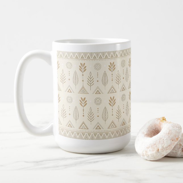 Elegant Minimalist Boho Pattern Teapot Coffee Mug (With Donut)