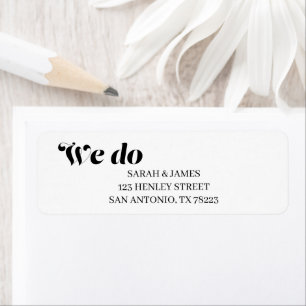 Elegant Minimalist Bold Calligraphy White Wedding