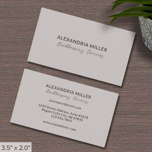 Elegant Minimalist Bookkeeping Business Card