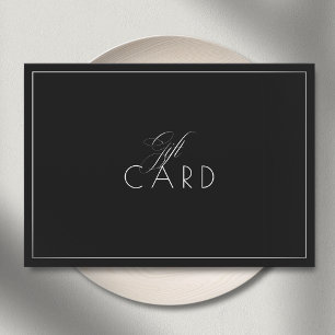 Elegant Minimalist Border Black Gift Certificate