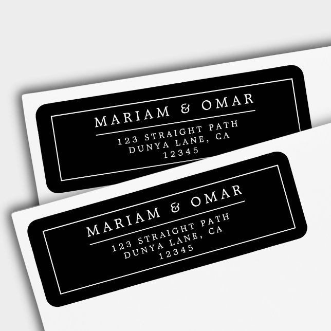 Elegant Minimalist Border Black Return Address (Creator Uploaded)