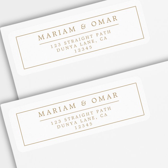 Elegant Minimalist Border Gold Return Address (Creator Uploaded)