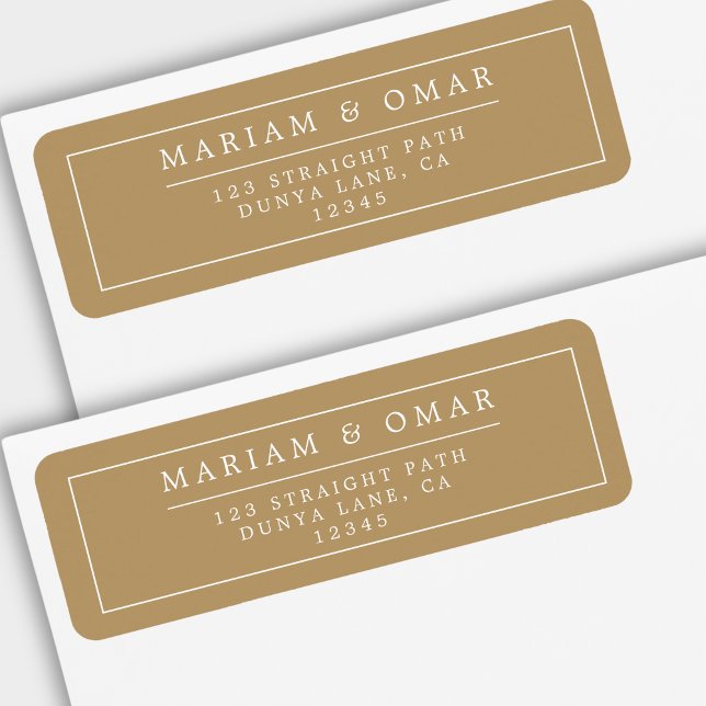 Elegant Minimalist Border Gold Return Address (Creator Uploaded)