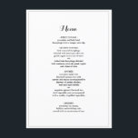Elegant Minimalist Border Wedding Dinner Menu<br><div class="desc">Elegant Minimalist Border Black and White Wedding Dinner Menu - Feel free to customise and personalise this simple and elegant wedding menu. Edit options are available.</div>