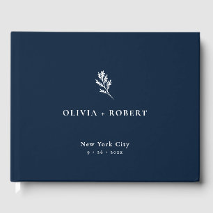 Elegant Minimalist Botanical Wedding Guest Book