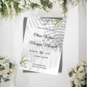 Elegant Minimalist Botanical Wedding Invitation