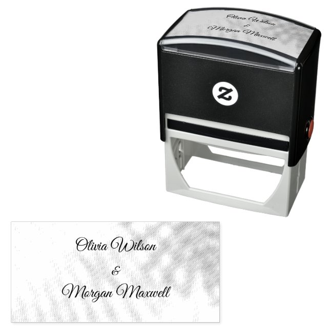 Elegant Minimalist Botanical Wedding Self-inking Stamp (In Situ)