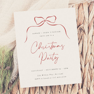 Elegant Minimalist Bow Budget Christmas Party