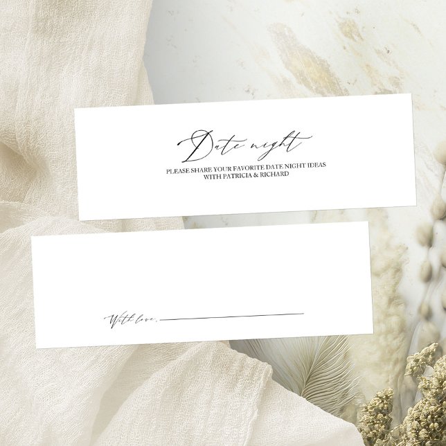Elegant Minimalist Bridal Shower Date Night Cards (Creator Uploaded)