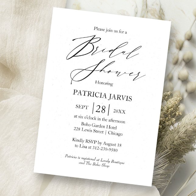 Elegant Minimalist Bridal Shower Invitation (Creator Uploaded)