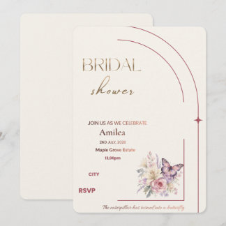Elegant Minimalist Bridal Shower Invitation | Edit