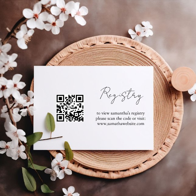 Elegant Minimalist bridal shower registry Enclosure Card (Creator Uploaded)