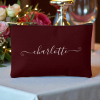 Elegant Minimalist Bridesmaid Name | Deep Burgundy