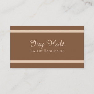 Elegant Minimalist Brown Beige Jewellery QR Code  Business Card