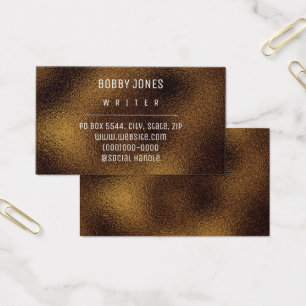 Elegant Minimalist Brown Metallic Business Card