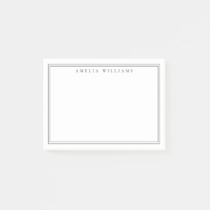 Elegant Minimalist Brown Two Border Post-it Notes