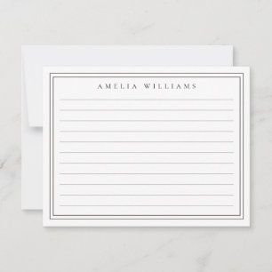 Elegant Minimalist Brown Two Border Ruled Card