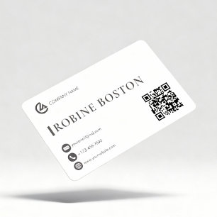 Elegant Minimalist Business Card with QR Code