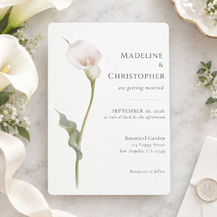 Elegant Minimalist Calla Lily Wedding Invitation