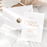 Elegant Minimalist Calligraphy Classic Wedding Invitation<br><div class="desc">Invite family and friends with this classic minimalist wedding invitation. Personalise this elegant wedding invitation by adding names, date, time, venue and other event details. To change details, click «Details». To move the text or change the size, font, or colour, click «Edit using Design Tool». Designed to coordinate with for...</div>