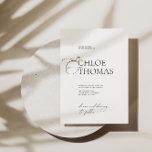 Elegant Minimalist Calligraphy Classic Wedding Invitation<br><div class="desc">Invite family and friends with this classic minimalist wedding invitation. Personalise this elegant wedding invitation by adding names, date, time, venue and other event details. To change details, click «Details». To move the text or change the size, font, or colour, click «Edit using Design Tool». Designed to coordinate with for...</div>