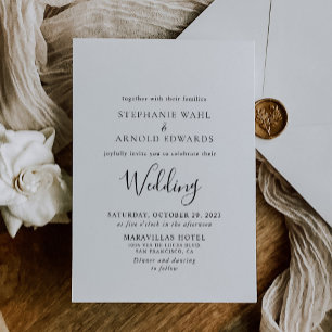 Elegant Minimalist Calligraphy Formal Wedding Invitation