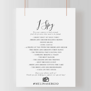 Elegant Minimalist Calligraphy I Spy Wedding Game