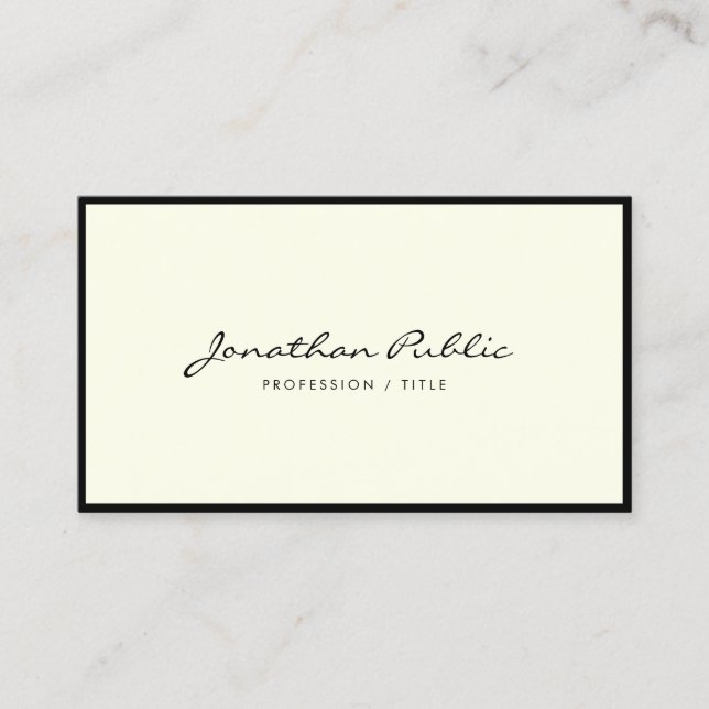 Elegant Minimalist Calligraphy Script Luxury Business Card (Front)