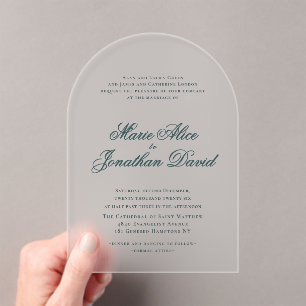 Elegant Minimalist Calligraphy Script Wedding Acrylic Invitations
