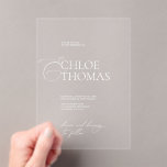 Elegant Minimalist Calligraphy Wedding Acrylic Invitations<br><div class="desc">Invite family and friends with this classic minimalist wedding invitation. Personalise this elegant wedding invitation by adding names, date, time, venue and other event details. To change details, click «Details». To move the text or change the size, font, or colour, click «Edit using Design Tool». Designed to coordinate with for...</div>