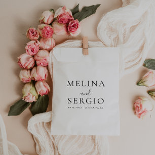 Elegant Minimalist Calligraphy Wedding Favour Bag