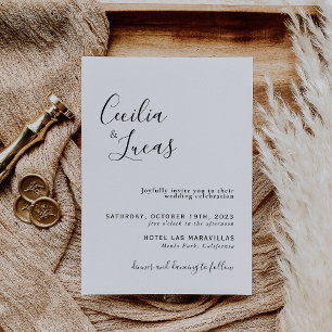 Elegant Minimalist Calligraphy Wedding Invitation