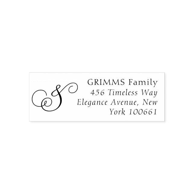 Elegant Minimalist Calligraphy Wedding Self-inking Stamp (Design)