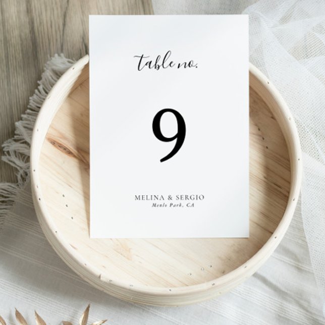 Elegant Minimalist Calligraphy Wedding  Table Number (Creator Uploaded)