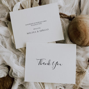 Elegant Minimalist Calligraphy Wedding Thank You Card