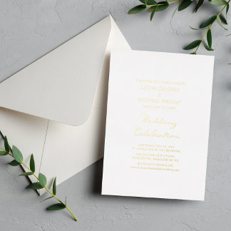 Elegant Minimalist Calligraphy White Wedding