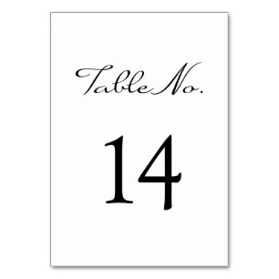 Elegant Minimalist Calligraphy White Wedding Table Number