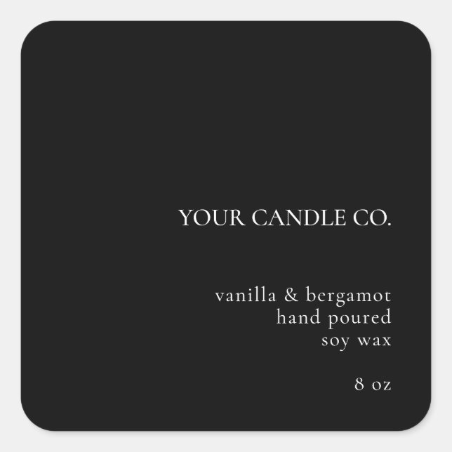 Elegant Minimalist Candle Label (Front)