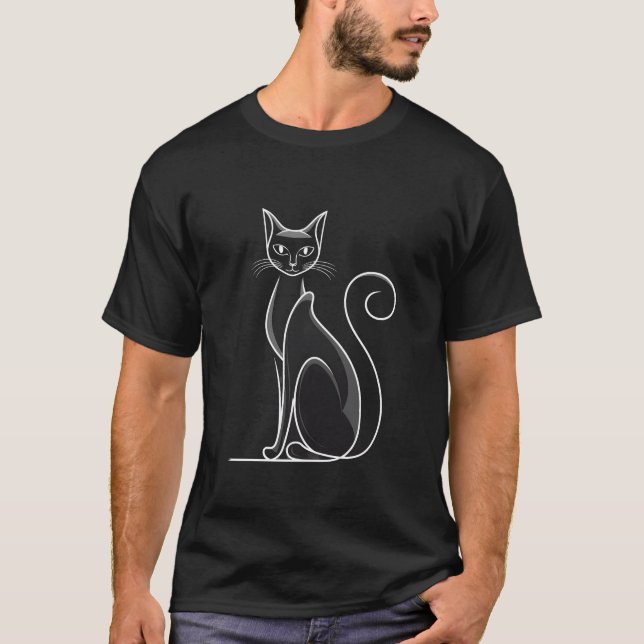 Elegant Minimalist Cat Designs T-Shirt (Front)
