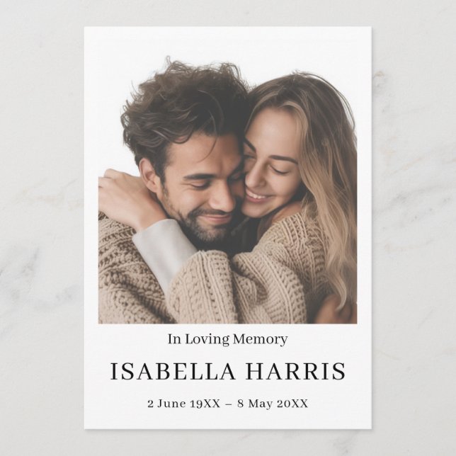 Elegant Minimalist Celebration of Life Design Programme (Front)