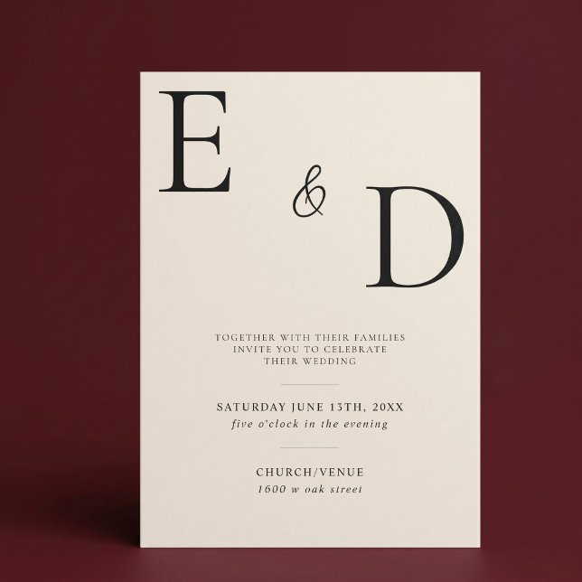 Elegant Minimalist Champagne Wedding Invitation (Creator Uploaded)