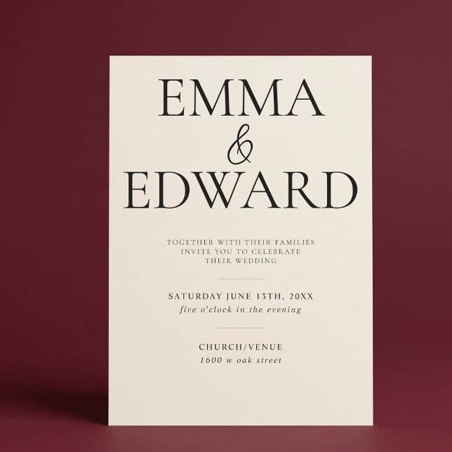 Elegant Minimalist Champagne Wedding Invitation (Creator Uploaded)