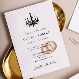 Elegant Minimalist Chandelier Wedding Invitation