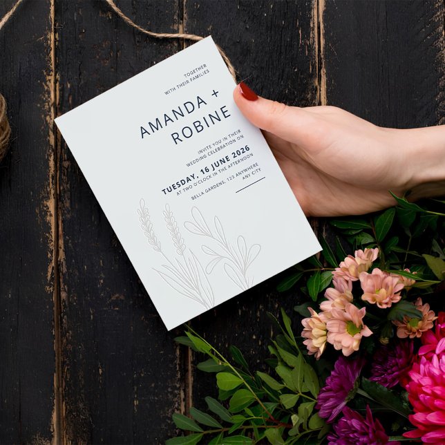 Elegant Minimalist Chic Wedding Invitation (Creator Uploaded)