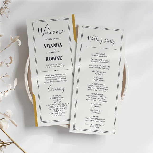 Elegant Minimalist Chic Wedding Programs (Creator Uploaded)