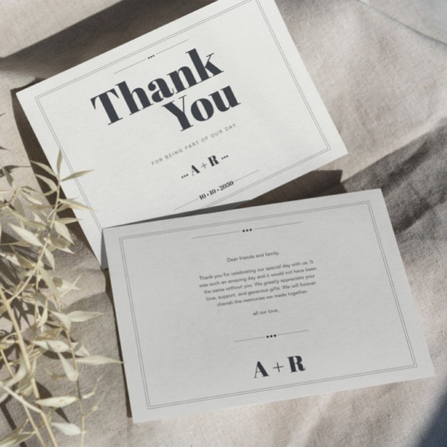 Elegant Minimalist Chic Wedding Thank You Card (Creator Uploaded)