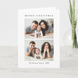 Elegant Minimalist Christmas 4 Photo Holiday Card