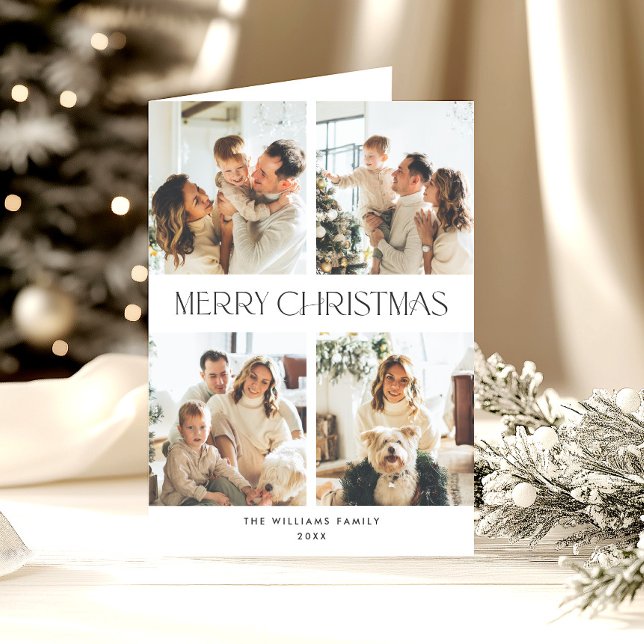 Elegant Minimalist Christmas 6 Photo Holiday Card (Creator Uploaded)