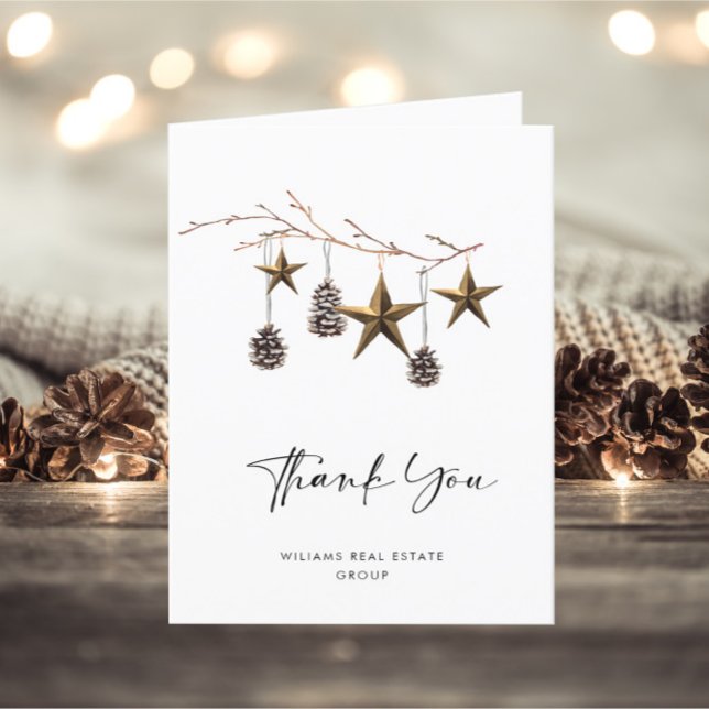 Elegant Minimalist Christmas Corporate Company Thank You Card (Creator Uploaded)