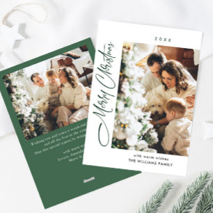 Elegant Minimalist Christmas Greeting 2 Photo Holiday Card